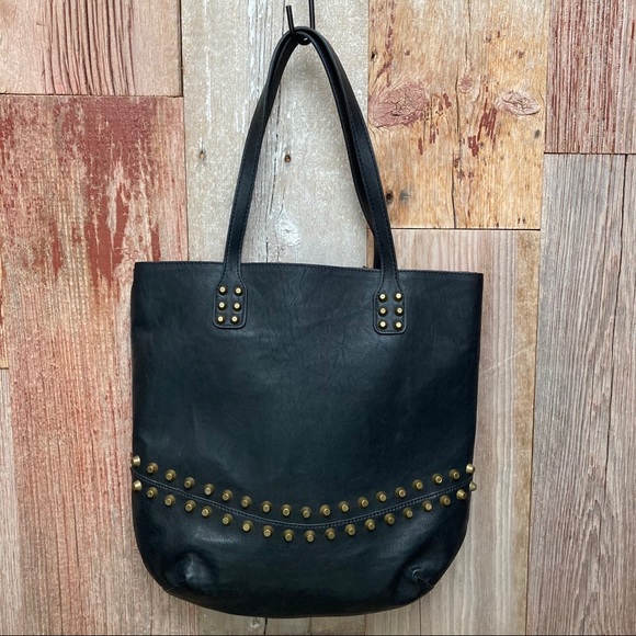 Faux Leather Stud Shoulder Bag - Picture 1 of 7